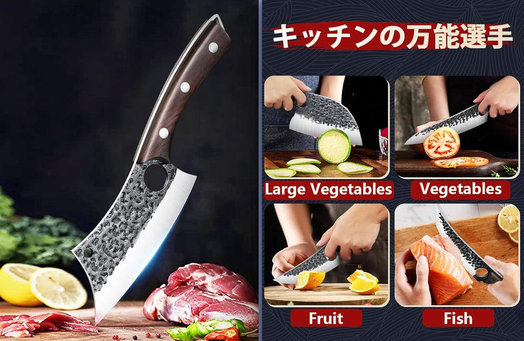 Serbian Chef Knife Set - 10 PCS Hand Forged Knife Set with Bag