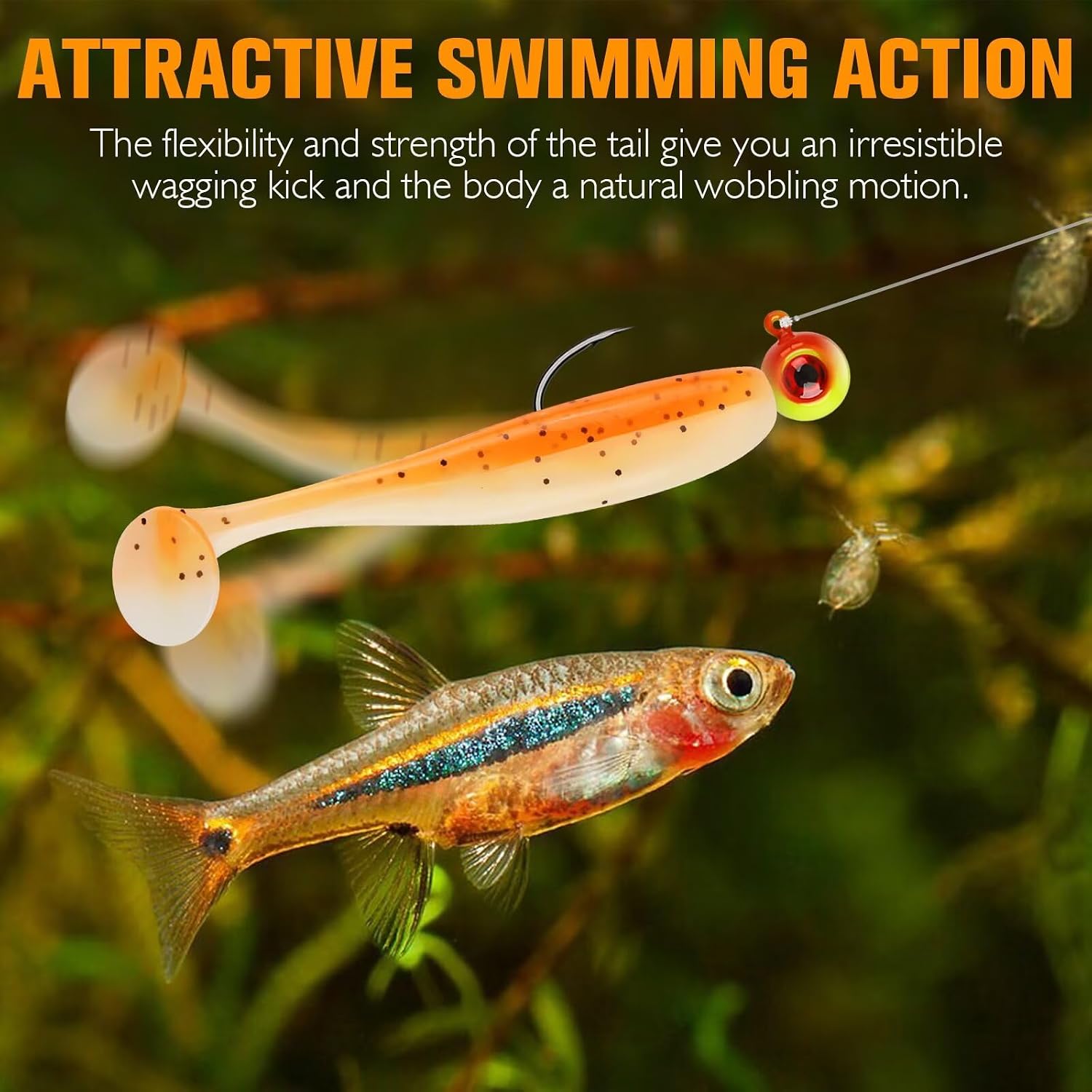 Crappie Lures Kit Soft Plastic Baits Paddle Tail Swimbaits Fishing Soft Plastic Lures Crappie Walleye Trout Bass