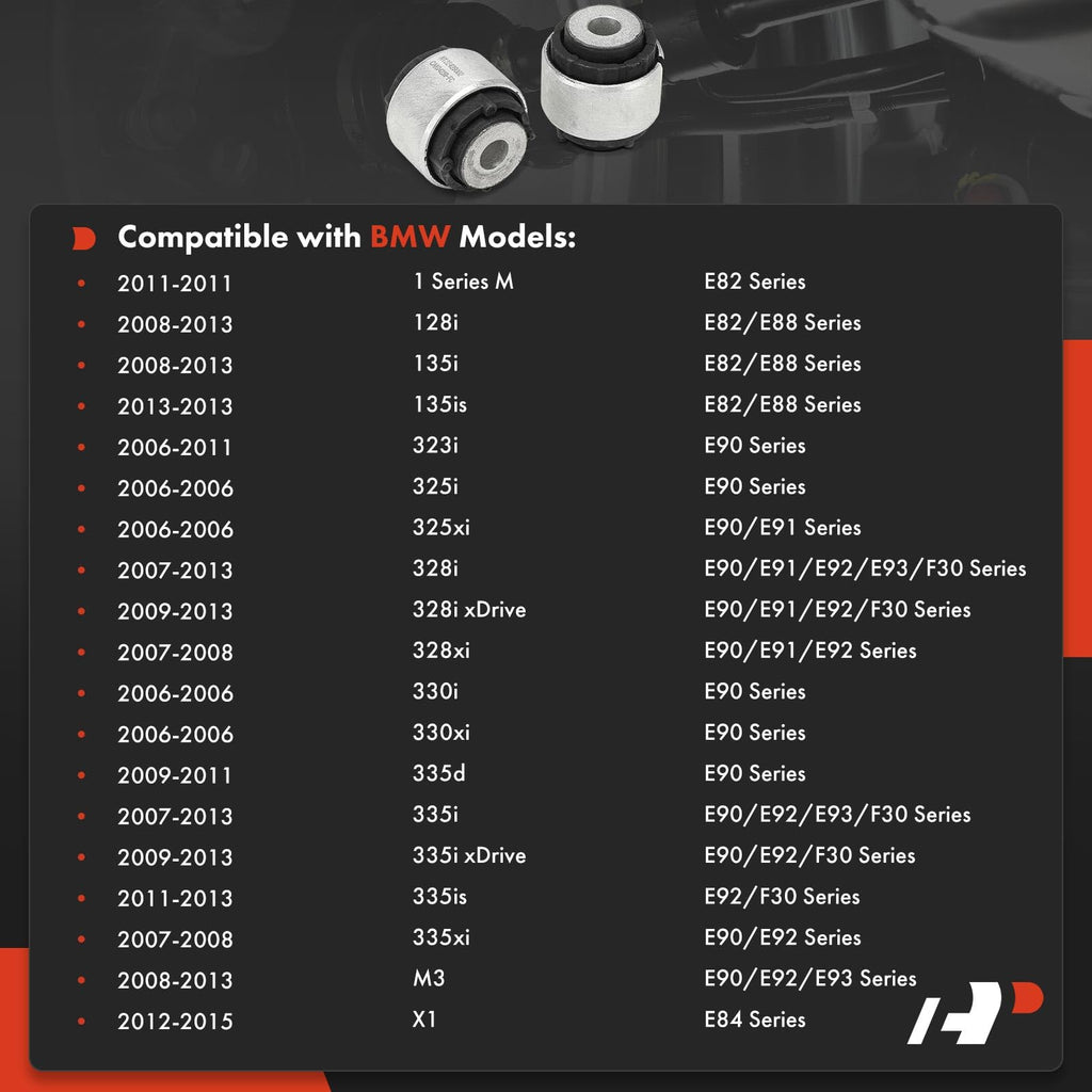 A-Premium 2 x Rear Trailing Arm Bushing Kit, Compatible with BMW