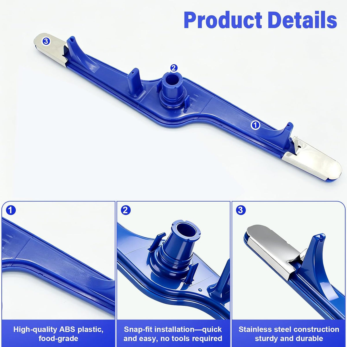 FDBB840DC2 Dishwasher Lower Spray Arm Compatible with Frigi-daire Ken-more Cro-sley FDPC4221AB2A FDPC4221AS3A FFCD2413UB6B FFCD2413UB6B Dishwasher Spray Arm
