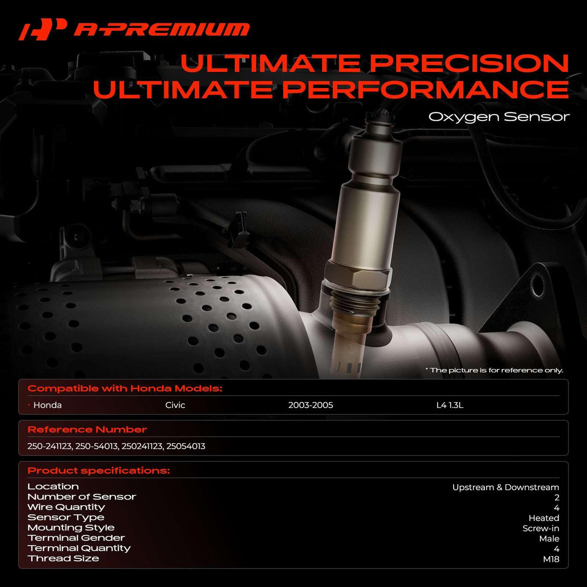 A-Premium Upstream and Downstream O2 Oxygen Sensor Compatible with Honda