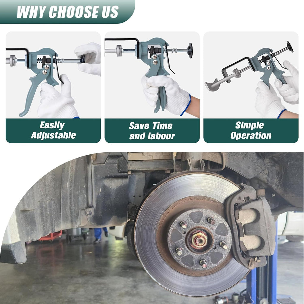 Dual Piston Brake Caliper Compressor, Heavy Duty Brake Caliper Tool, Premium Brake Pad Spreader Caliper Reset Tool