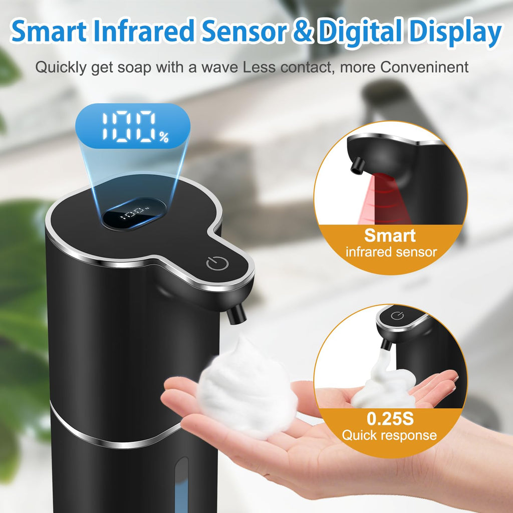 Automatic Foaming Soap Dispenser Digital Display, 6-Level Foam Adjustable