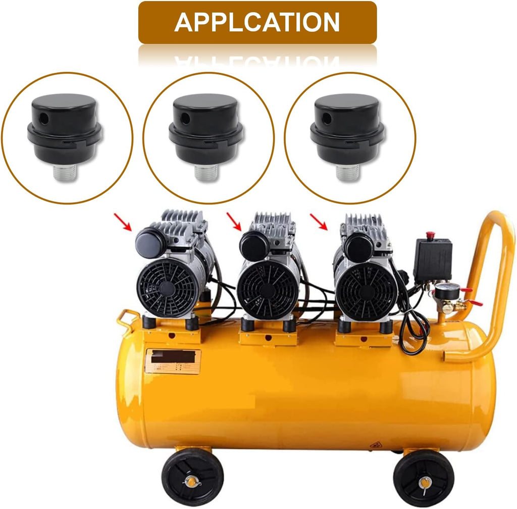 2-Pack 1/2Inch Air Compressor Intake Filter Silencer Muffler