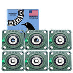 PGN UCF201-8 (6 Pack) Square Flange Bearing 1/2" Bore