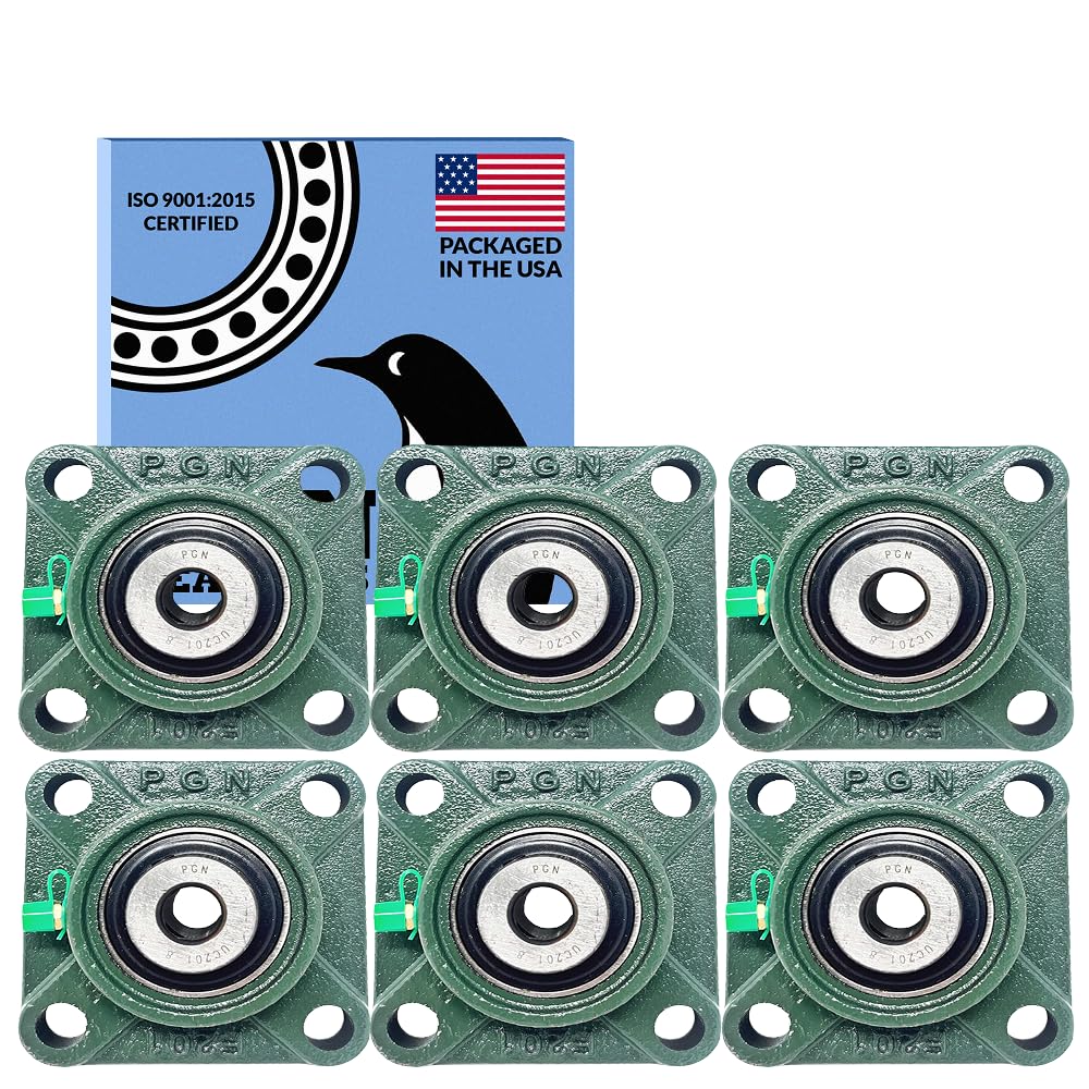 PGN UCF201-8 (6 Pack) Square Flange Bearing 1/2" Bore