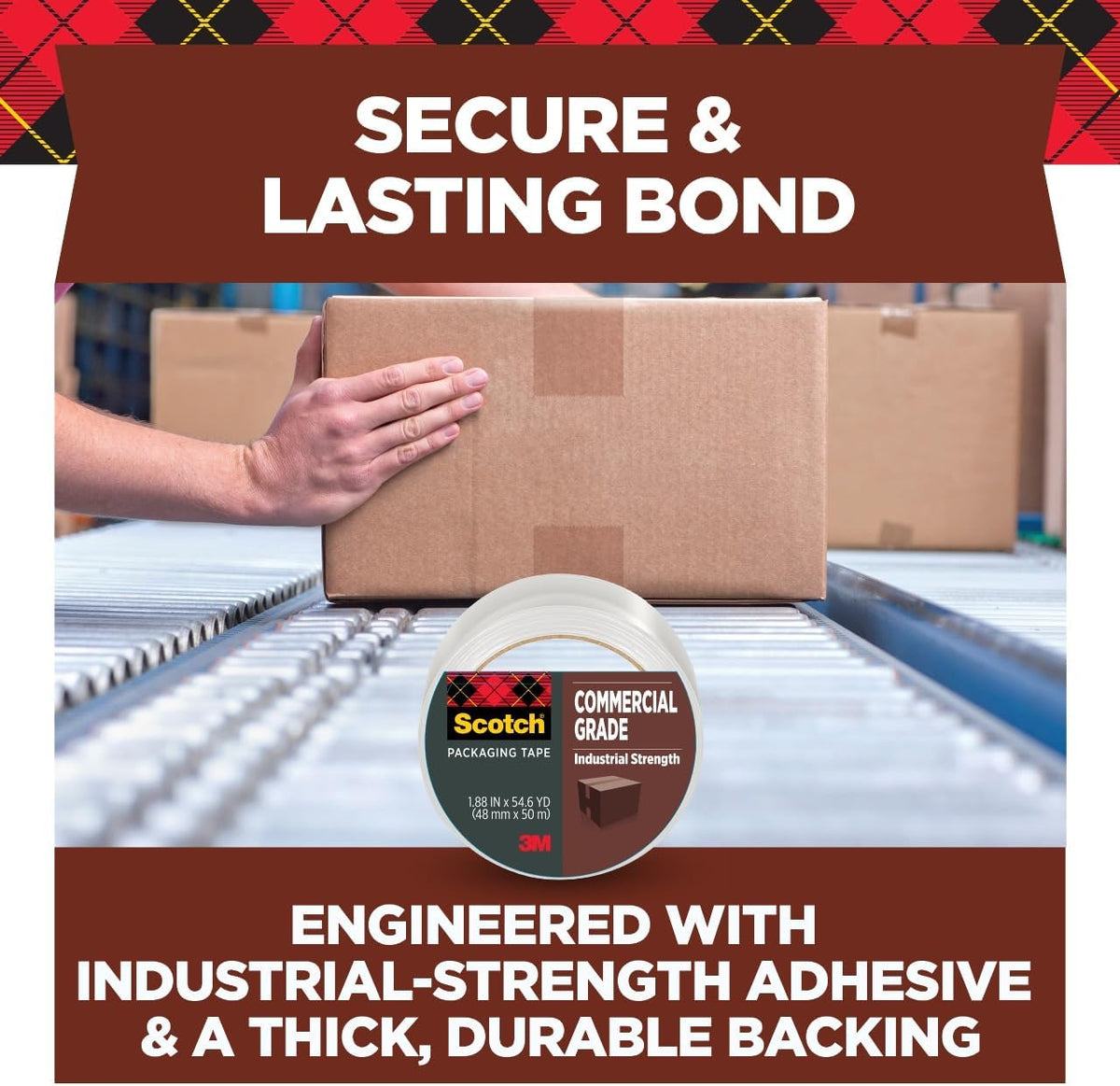 Commercial Grade Packing Tape, 1.88 in x 54.6 yd, 1 Disp. Roll