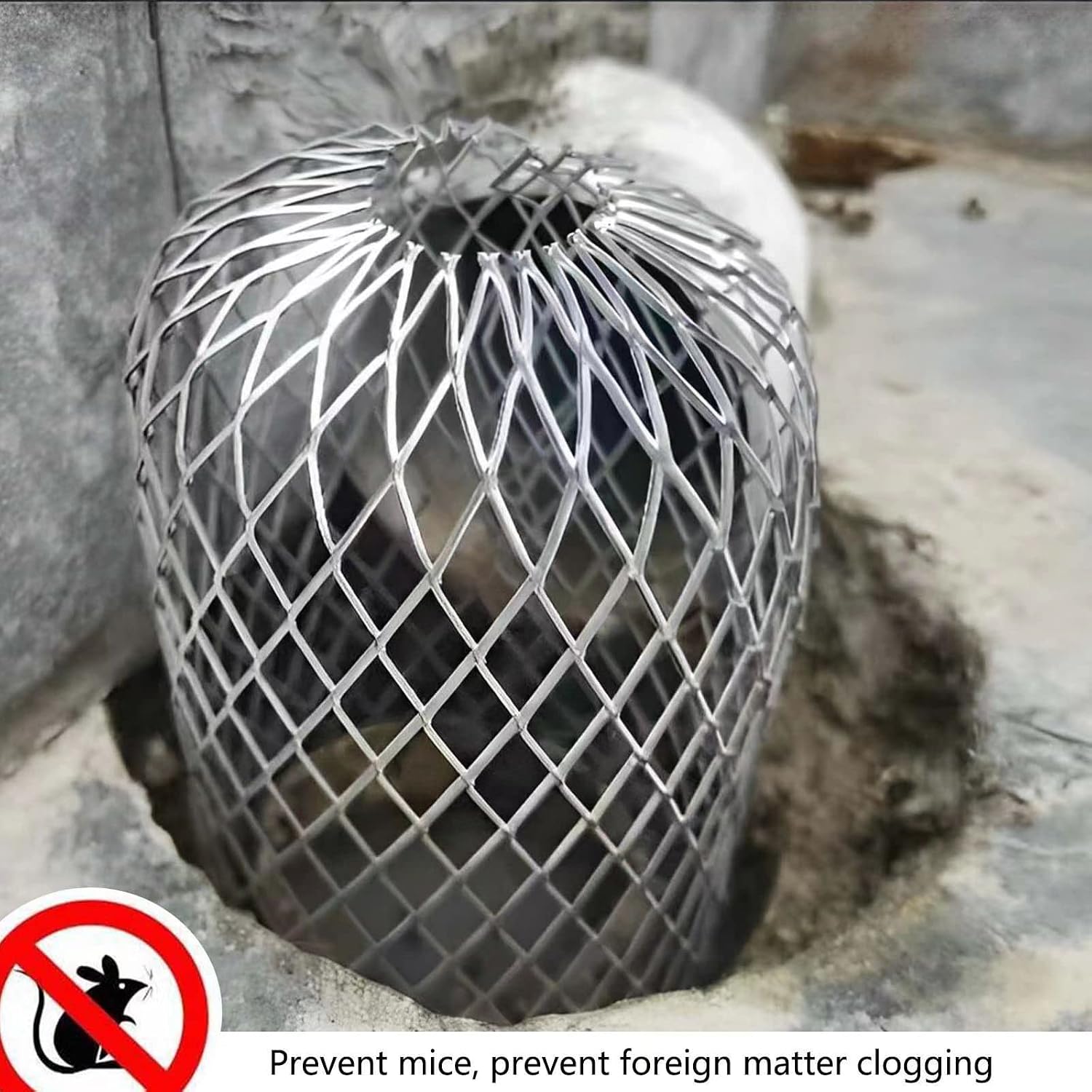 4 Pcs Gutter Downspout Guards 3.5 Inch Aluminum Leaf Filter Strainer Expandable Gutter Downspout Protector for