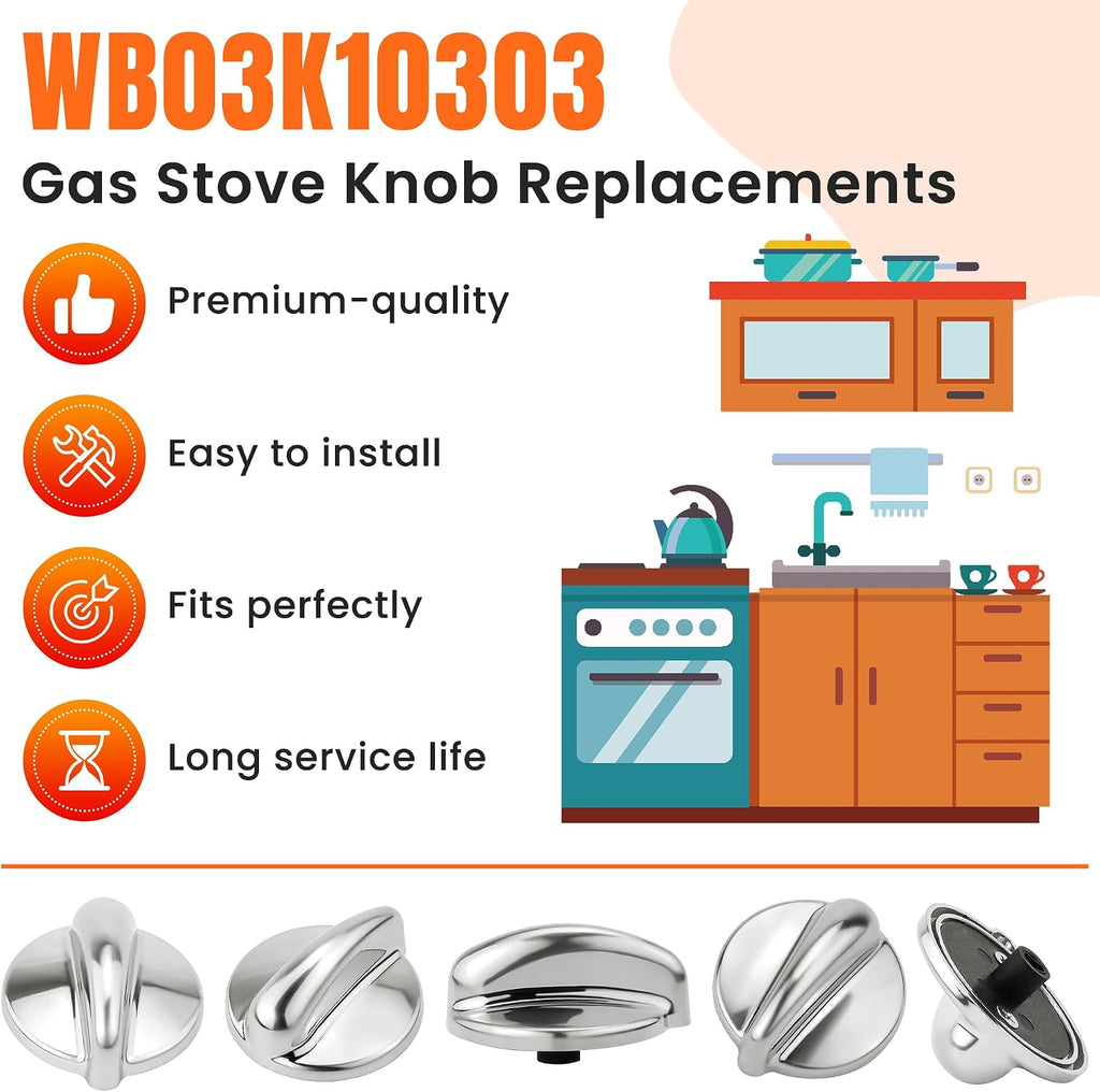 AMI PARTS WB03K10303 Gas Stove Knobs Fit for G-E Profile Stove Knobs