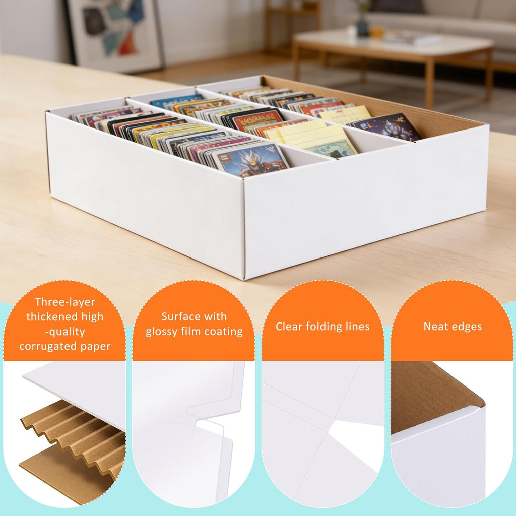 Card Storage Box,3 Rows about 2400 Count Collector Cards Box with Divider,Trading Card Storage Box for TCG/Mtg/Sports