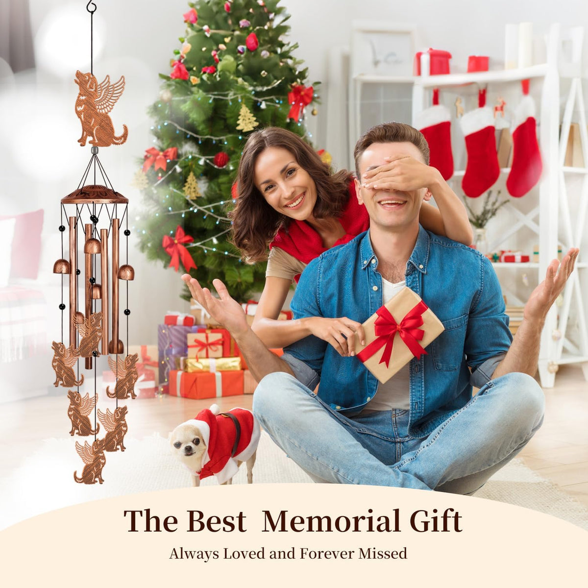 Pet Memorial Wind Chimes, Pet Bereavement Gift for Loss of Pet, Remembrance Sympathy Keepsake, 36" Wind Chime Outdoor