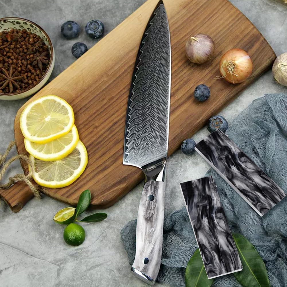 2Pcs Marble Pattern Knife Handle Scale Slabs Grips, Acrylic Knives Handle Custom DIY Material Tool for Knife Making