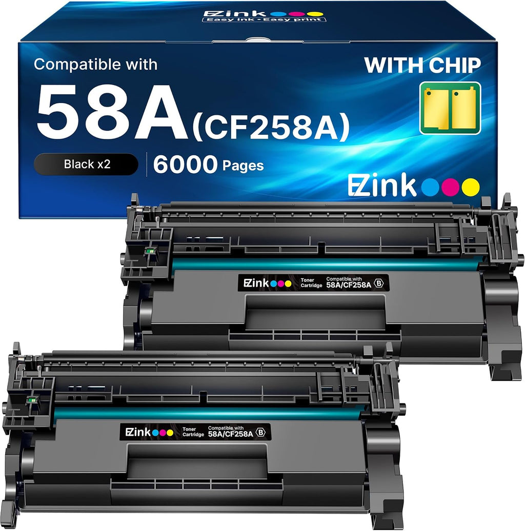58A Toner Cartridge CF258A 58X for HP Printer M428fdw (2 Black, with Chip) | Compatible for HP 58A Toner Cartridge
