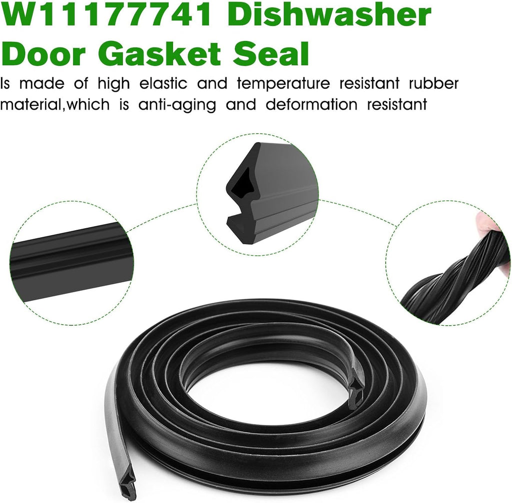 W11177741 Dishwasher Door Seal Gasket - Fits Whirlpool KitchenAid,72 Inch