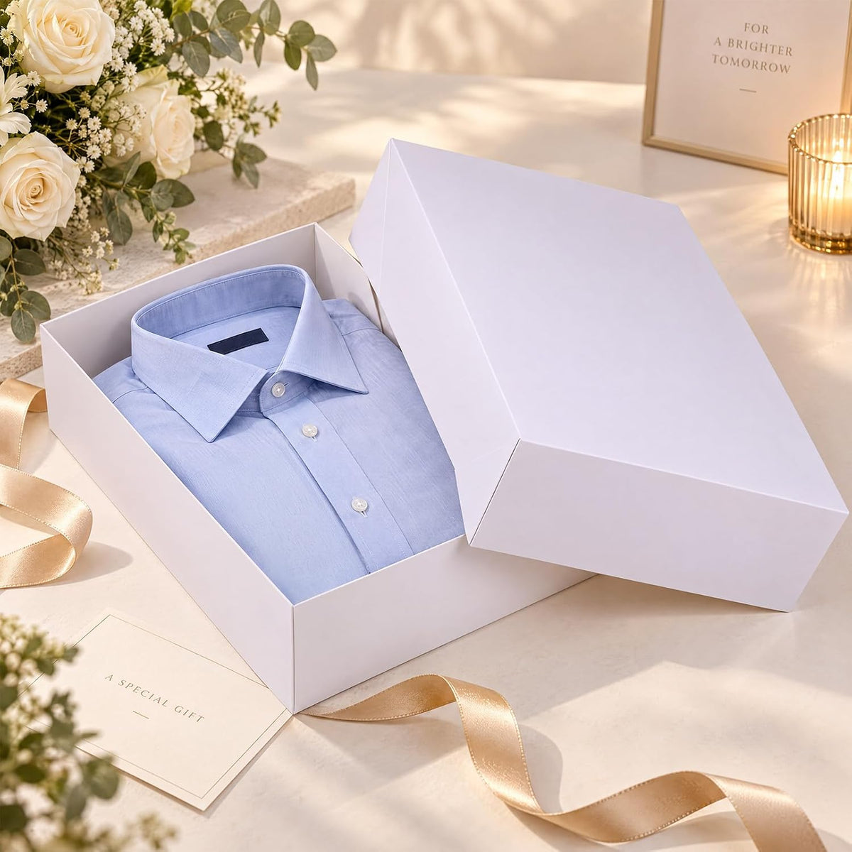 12 Pack 17x11x4 inch Gift Boxes, White Shirt Boxes for Presents