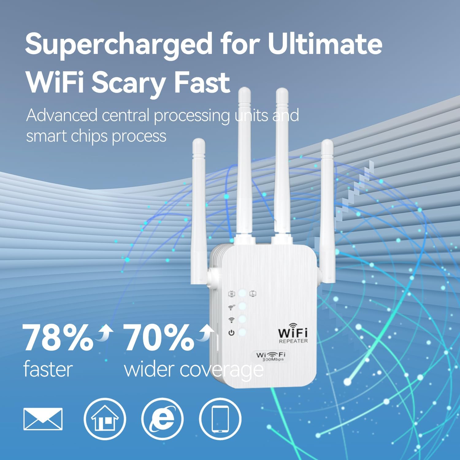 WiFi Range Extender Single Band 2.4G. | WiFi Repeater Signal Booster for Home Coverage
