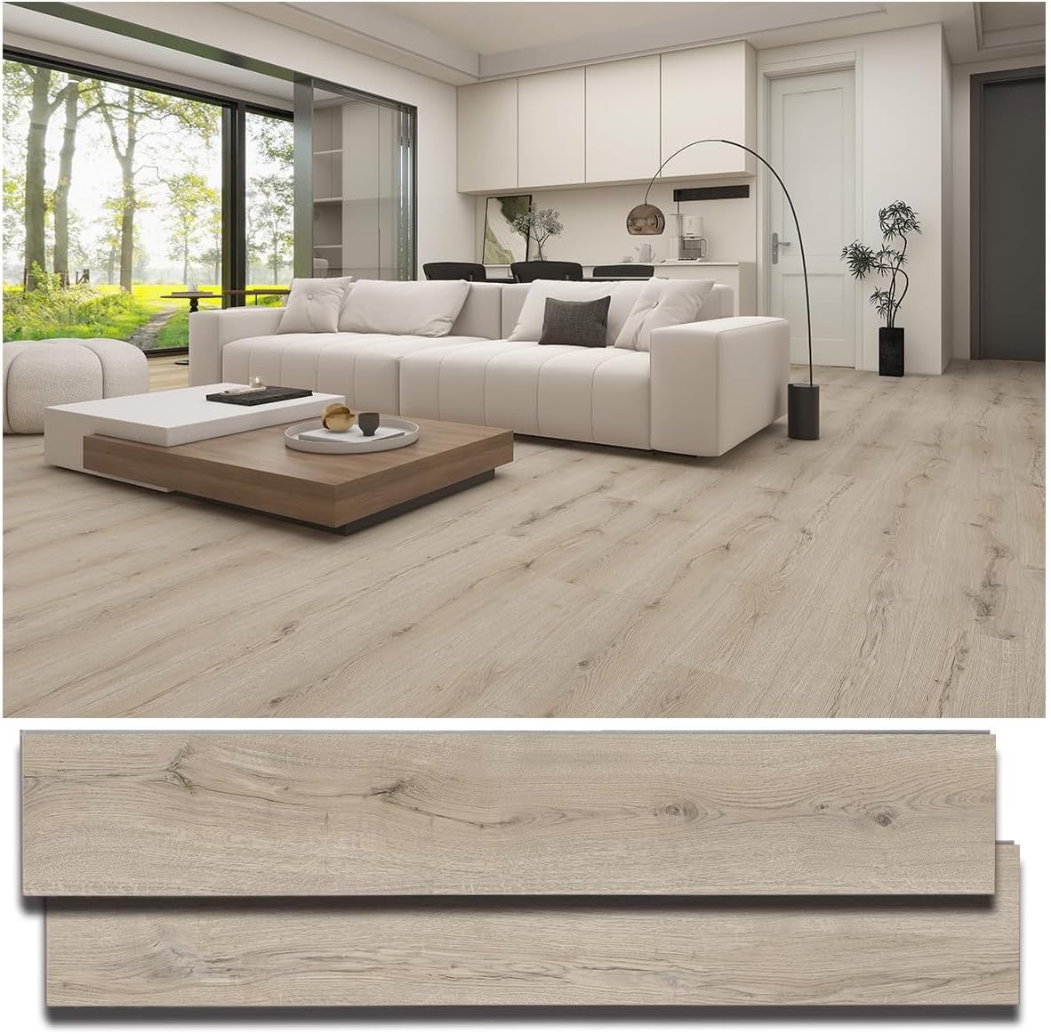 SPC Click Lock Luxury Vinyl Flooring Plank | 21.4 Sq.Ft | Thick 5 mm | Wood Floating LVP Floor Tile| 100% Waterproof