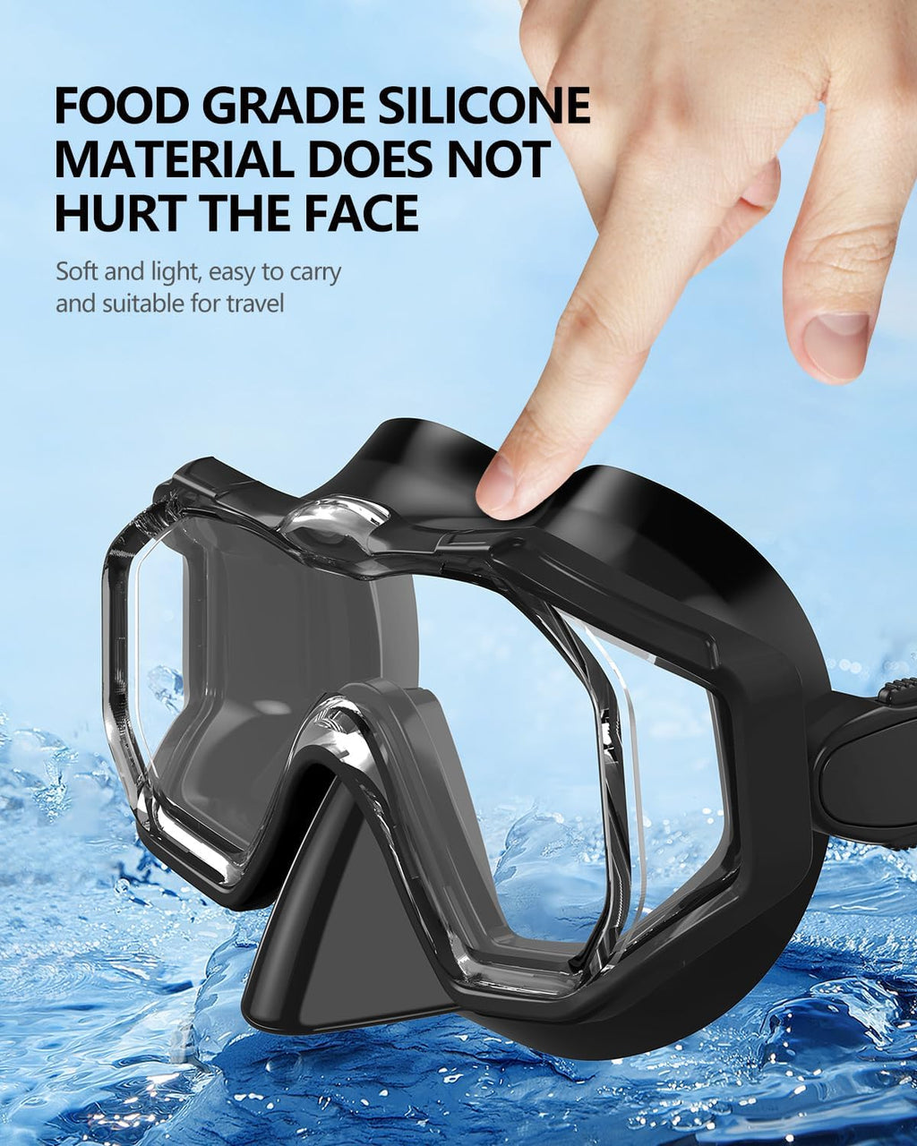 WSTOO Adults Swim Goggles with Nose Cover to Prevent Water Inhaling, Anti-Fog Swimming Mask for Youth Men Women