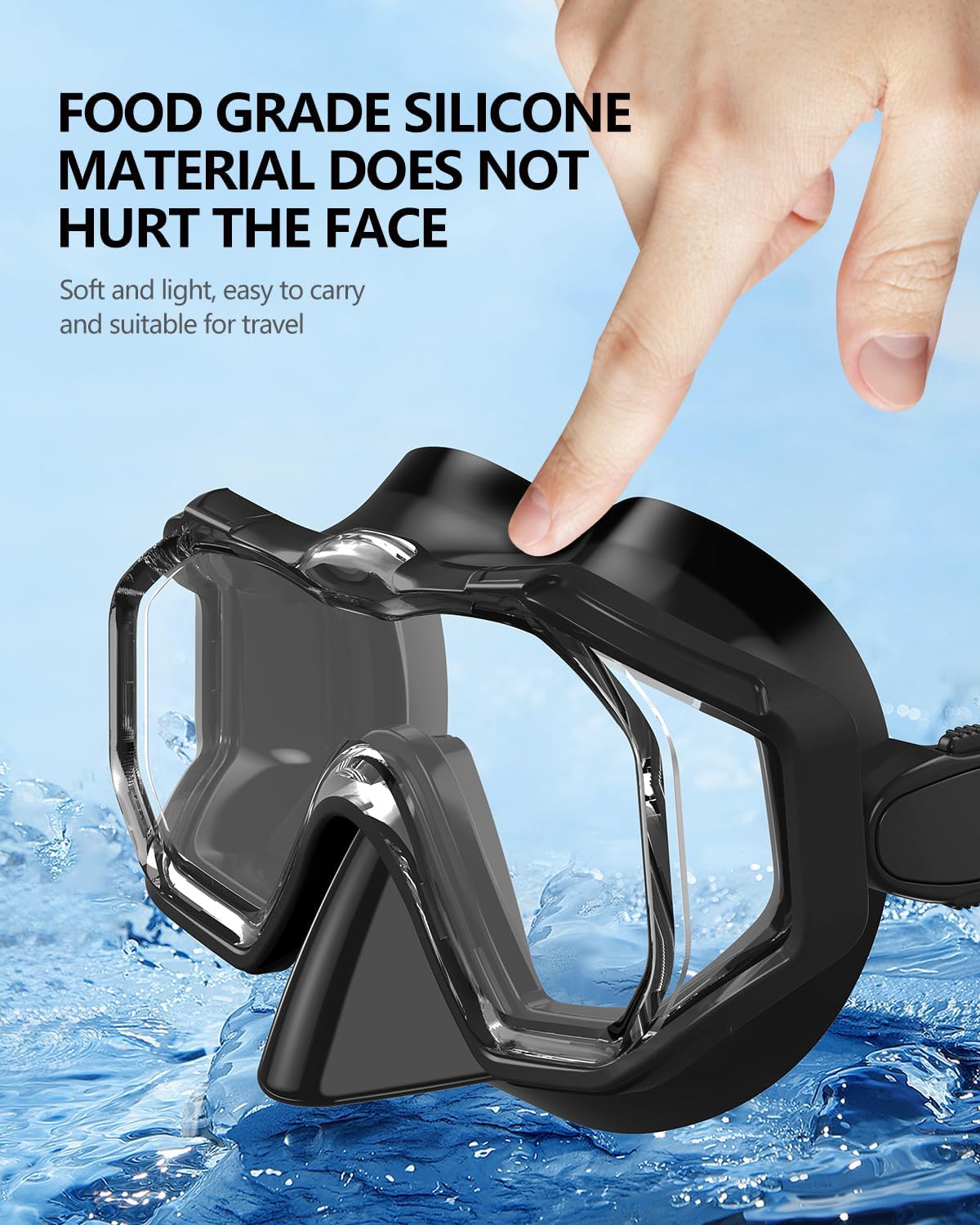 WSTOO Adults Swim Goggles with Nose Cover to Prevent Water Inhaling, Anti-Fog Swimming Mask for Youth Men Women
