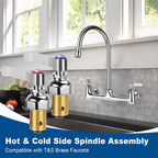 COOLWEST Hot and Cold Handle Stem Assembly for T&S Brass Faucets - Compatible with 002713-40 002714-40 Spindle Assembly Cartridge for Eterna Valve Replacement Part