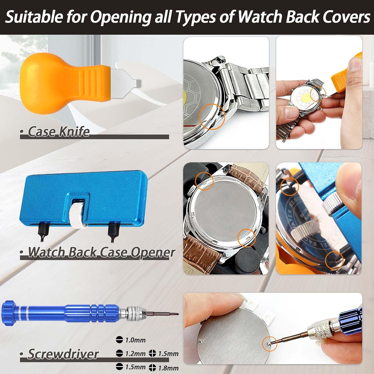 Watch Repair Kit, GLDCAPA Watch Press Tool Set, Watch Battery Replacement Tool Kit, Watch Link Removal Kit, Watch