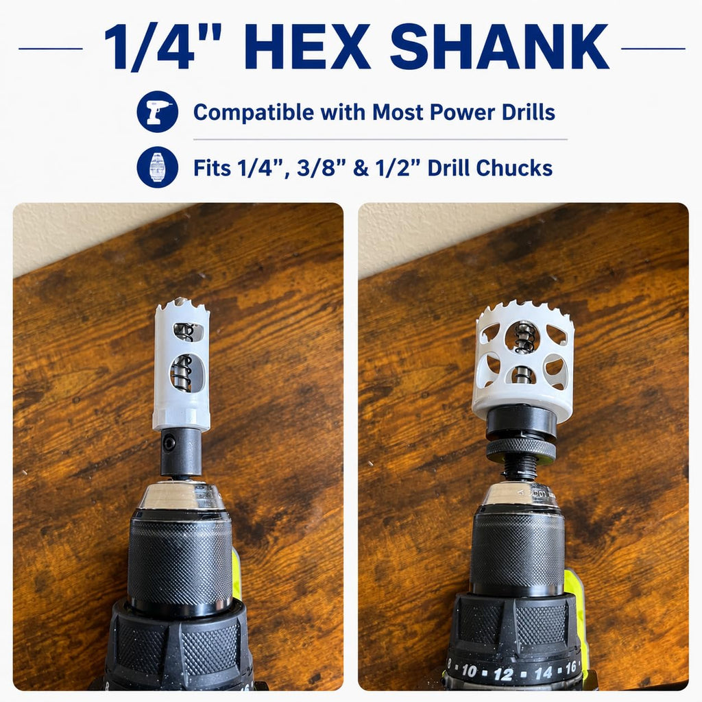 6-Piece Hole Saw Arbor Set, 1/4" Hex Quick Change Shanks