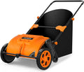 26 Inch Push Lawn Sweeper, 3.8 Cu. ft Grass Cutter, Hopper Bag