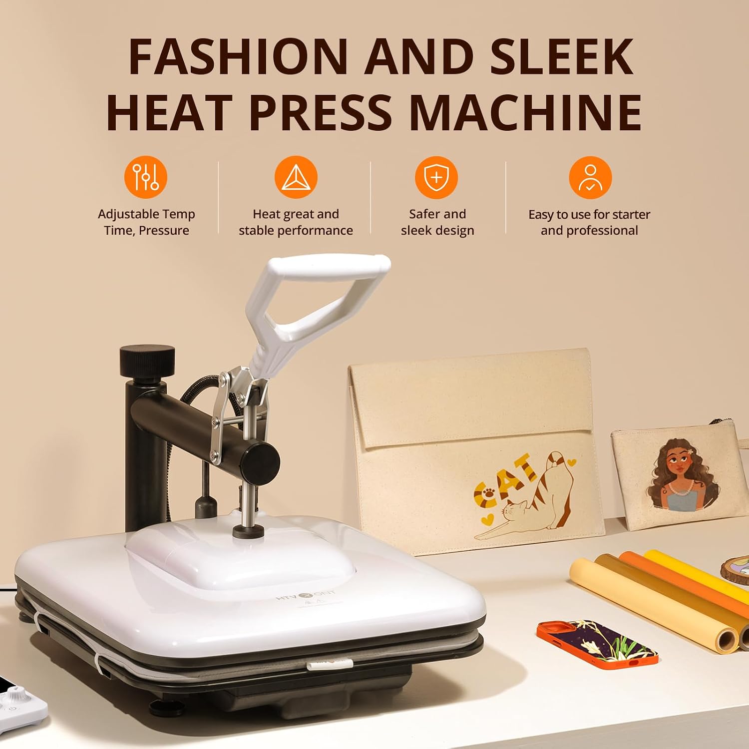 Heat Press Machine for T Shirts - Heat Press 15x15 for Sublimation | DTF, HTV Vinyl Projects| Swing Away Heat Press