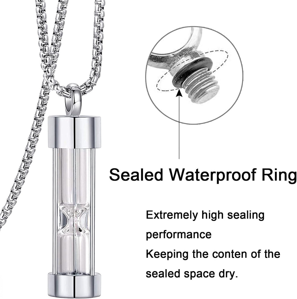 Urn Necklace for Ashes Timeless Hourglass Memorial Pendant Keepsake Cremation Jewelry for Human Pet Ashes