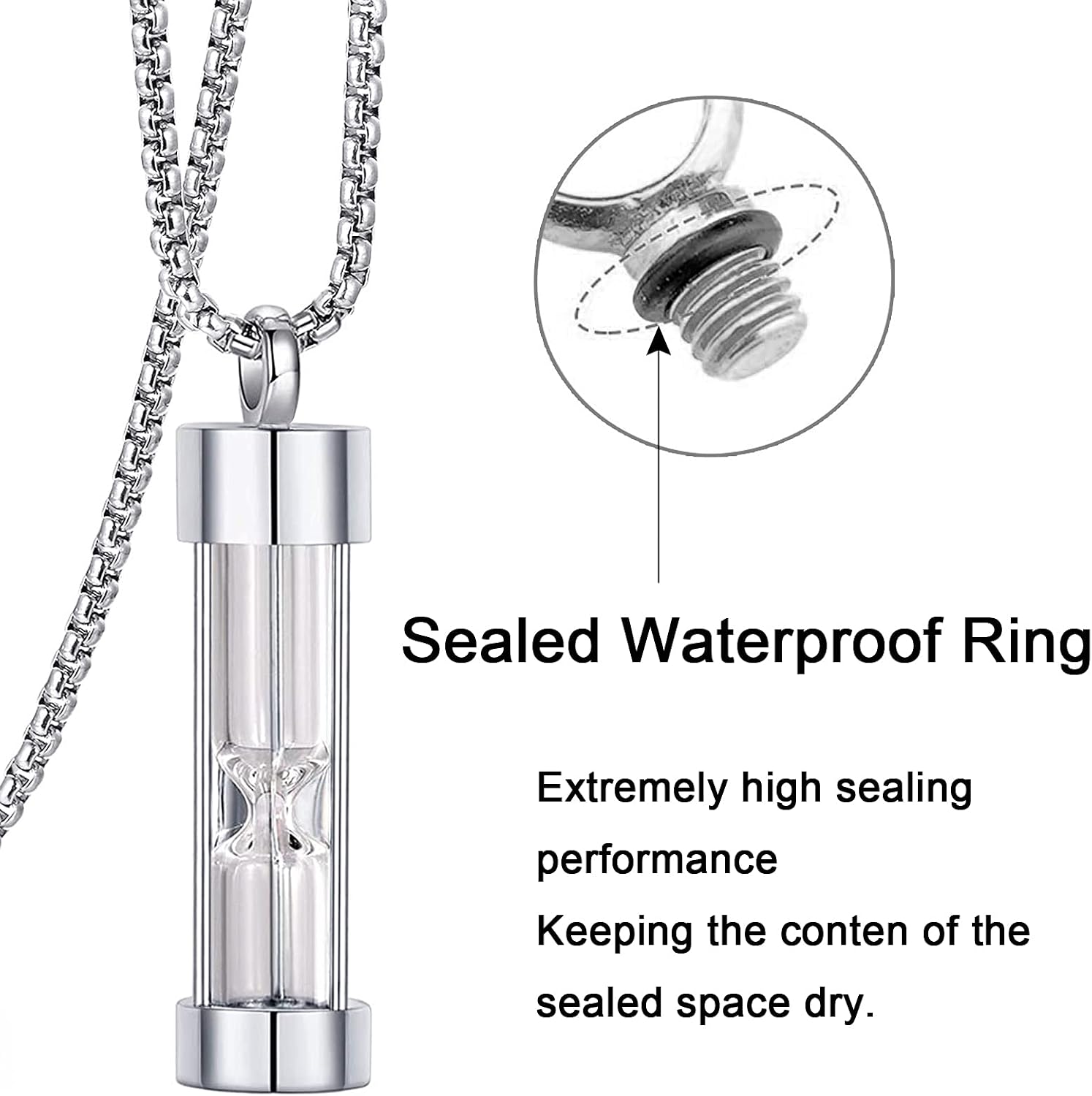 Urn Necklace for Ashes Timeless Hourglass Memorial Pendant Keepsake Cremation Jewelry for Human Pet Ashes
