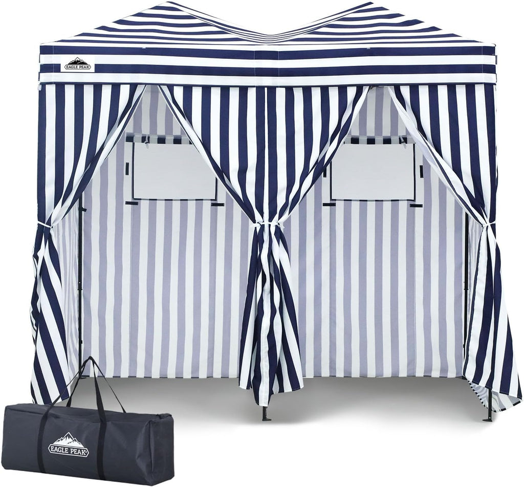 Outdoor Pop Up Changing Room 8x4 ft, 2-Room Portable Privacy Shelter for Beach, Pool, Photoshoots or Dressing Room