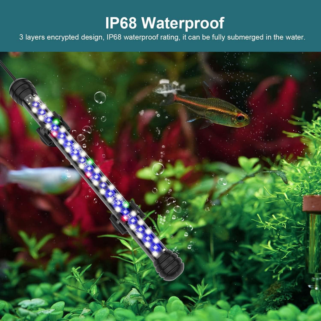 Submersible Led Aquarium Light for Fish Tank with Timer, 27 Inch | Waterproof Fish Tank Light for Plants, Auto