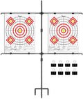Adjustable Paper Target Stand, Frame with 8 Clips | Clear Bullseye Targets Sheet for Shooting Practice