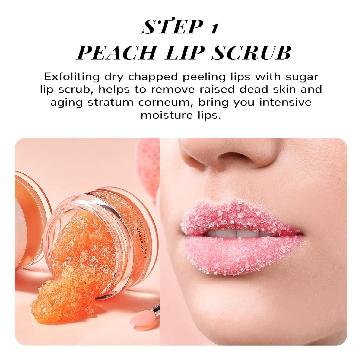 Lip Scrub & Lip Mask Set, Peach
