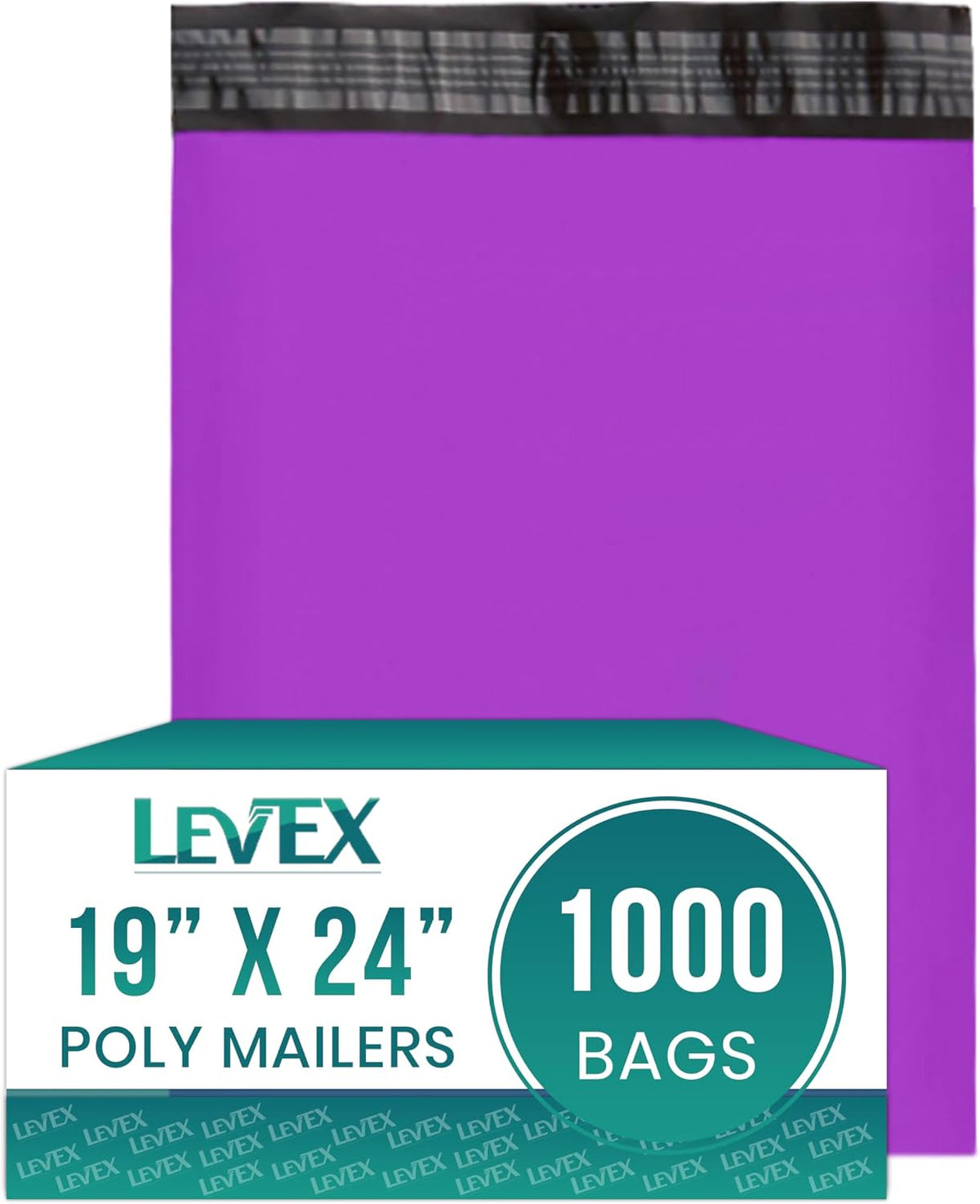 #7 19x24 [1000 Pack] Purple Poly Mailers Shipping Bags, Strong Mailing Envelopes, Multipurpose Mailers, Waterproof &