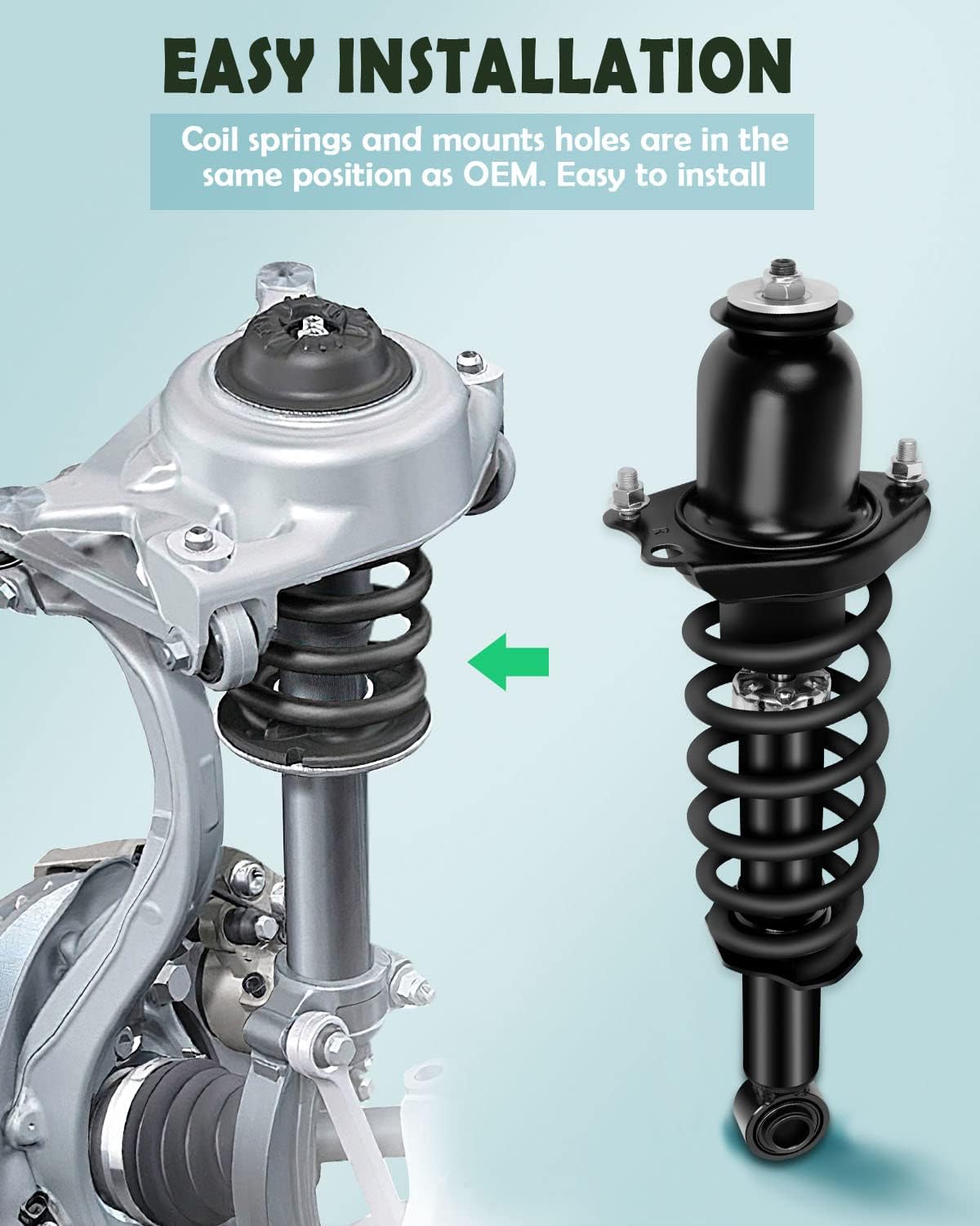 SCITOO Rear Shock Absorber Assembly Fit for 2011 2013 for Toyota Corolla