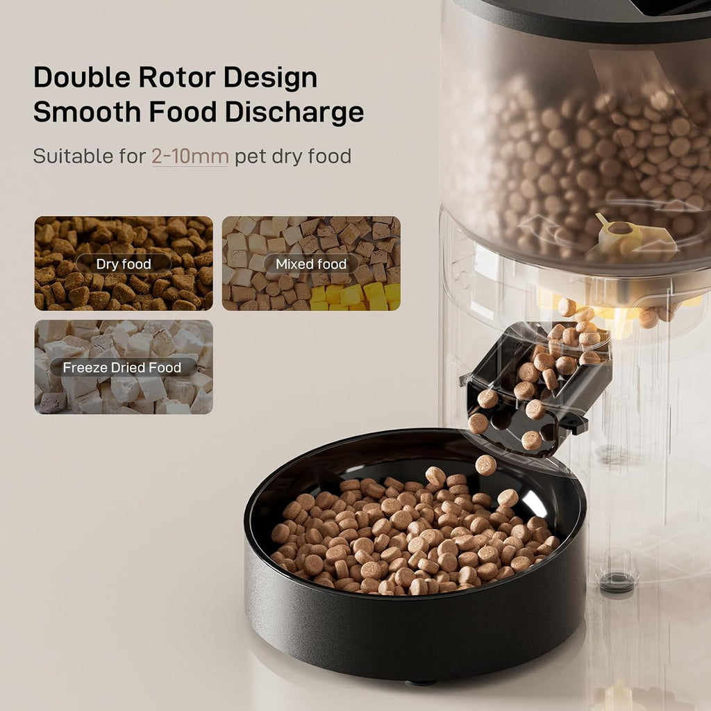 PET Automatic Cat Feeder: 3L Auto Food Dispenser with Timed Feeding| 6 Meal Programmable& 1-20 Portion Precise