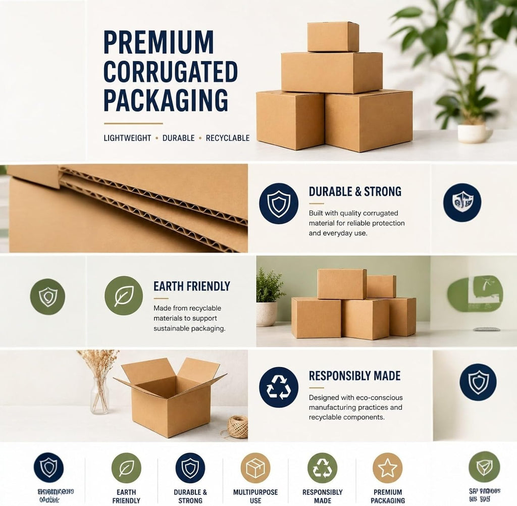 Corrugated Shipping Boxes - Pack of 25 (9x7x3)