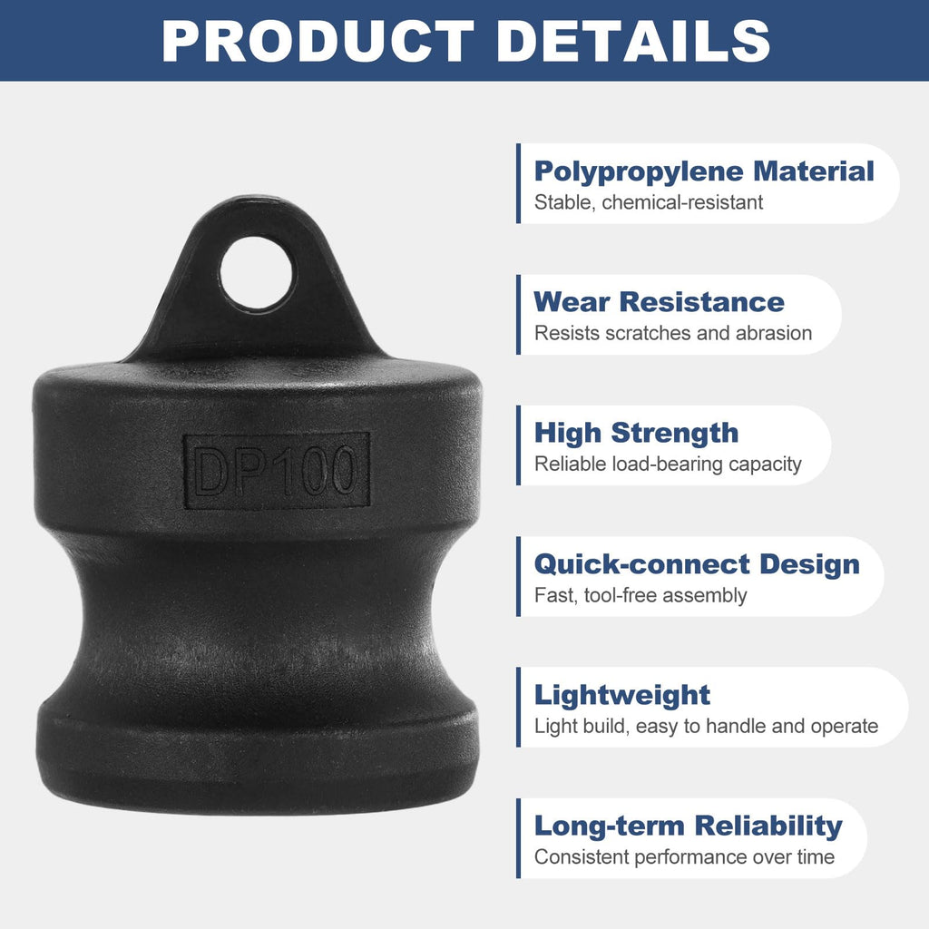 Kozelo Type DP 1" Poly Dust Plug Cam Lock Hose Fitting