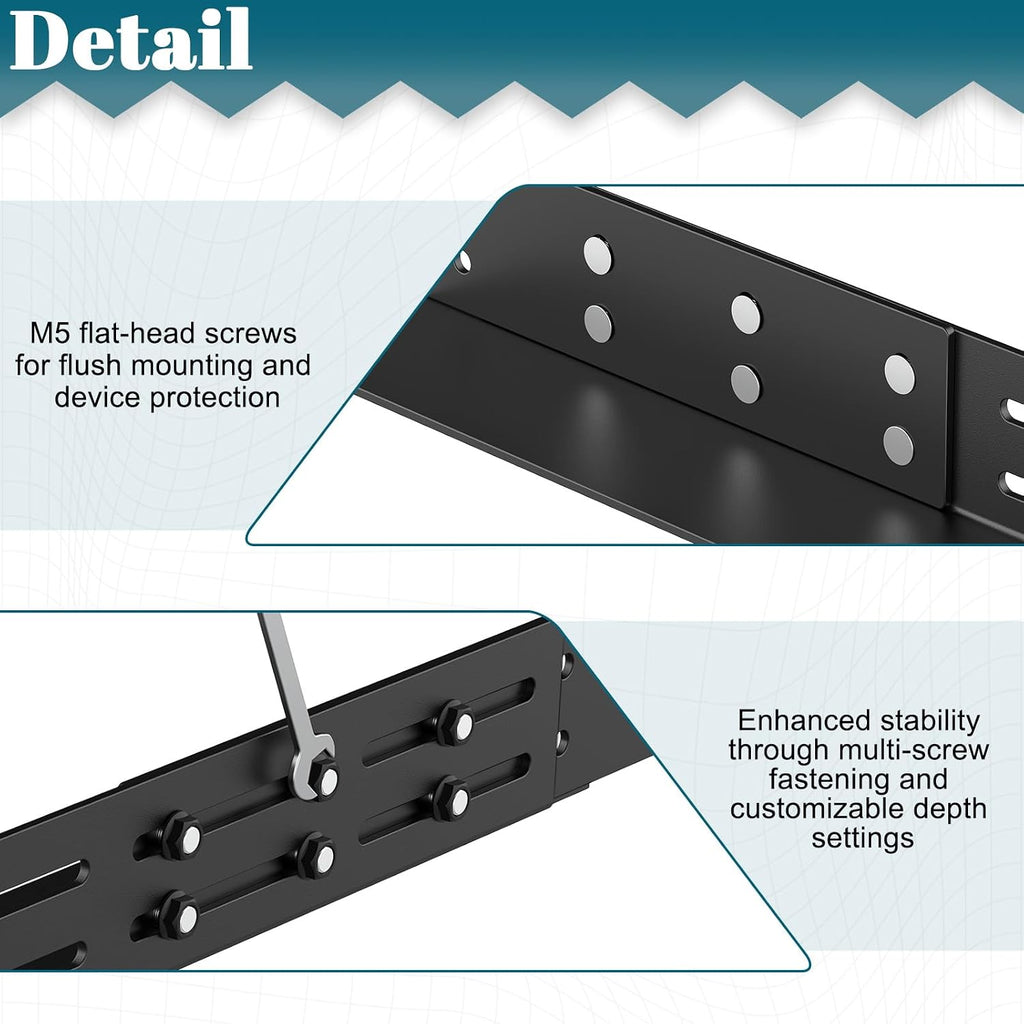 ForoGore 1U Universal Rack Mount Rails 4-Post Server Rack Shelf Rail