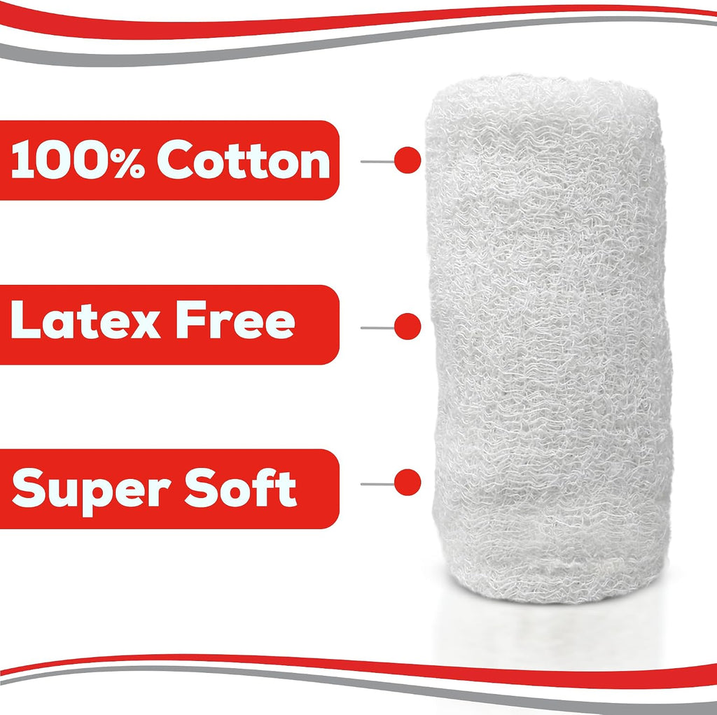 Kerlix Type Gauze Bandage Rolls - 4 ½ in x 4.1 Yds, 6 Ply - 24 Single Sterile Pocuhes - Extra Absorbency, Latex Free