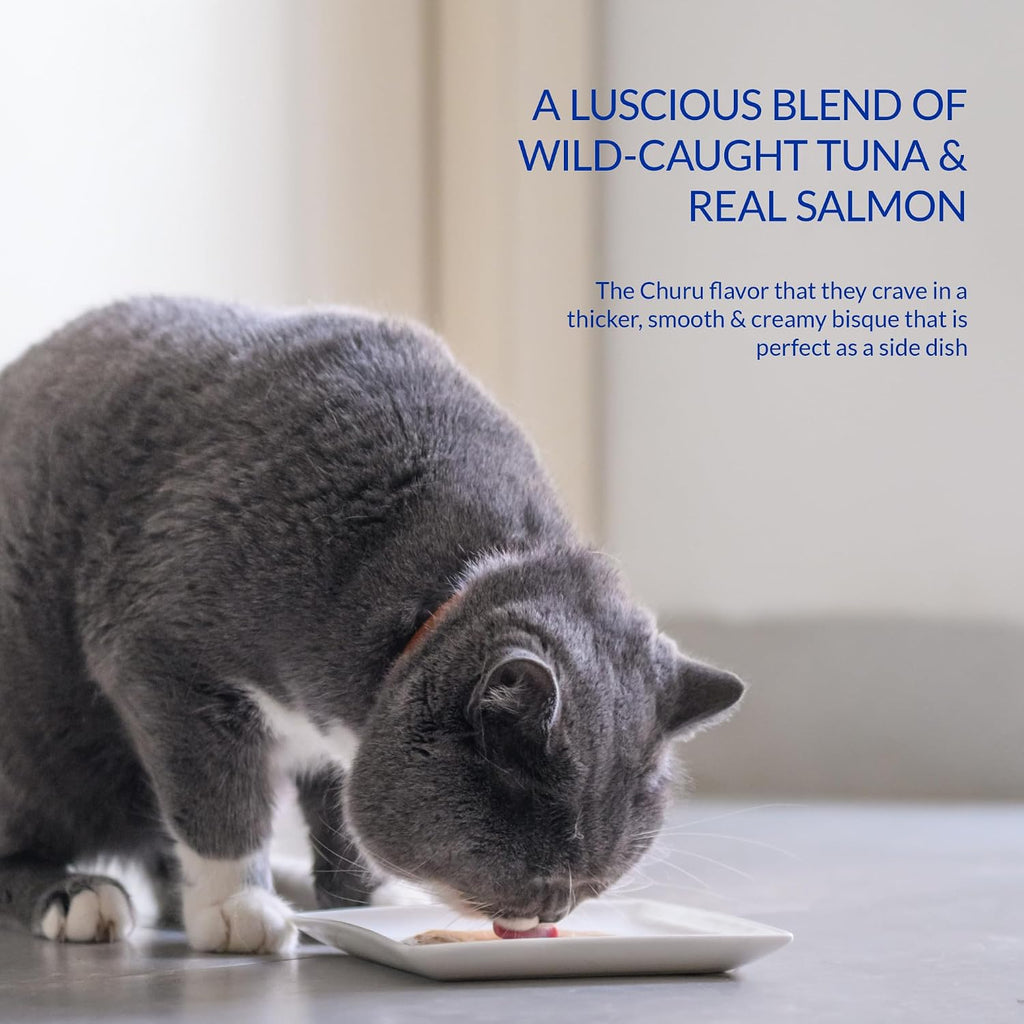 Churu Bisque for Cats Senior 10+, Creamy Purée Side Dish Pouch, 1.4 Ounces per Pouch, 12 Pouches Total, Tuna with