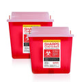 Sharps Container - Large Sharps Containers for Home Use, Needle Disposal | 5 Quart (Pack of 2), Wall Mount