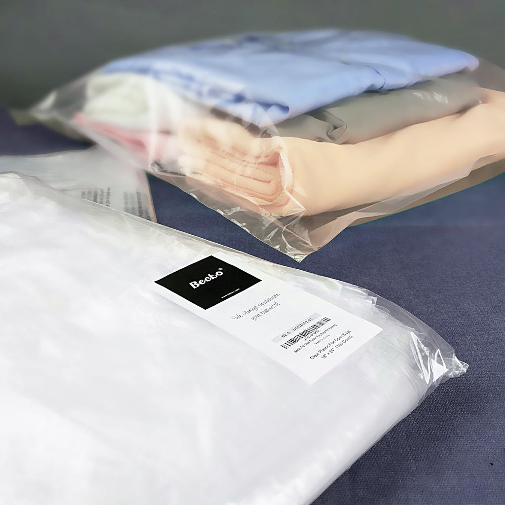 Clear Poly Bags, Self Sealing Cellophane Bag, 18x24 in, 100 Count