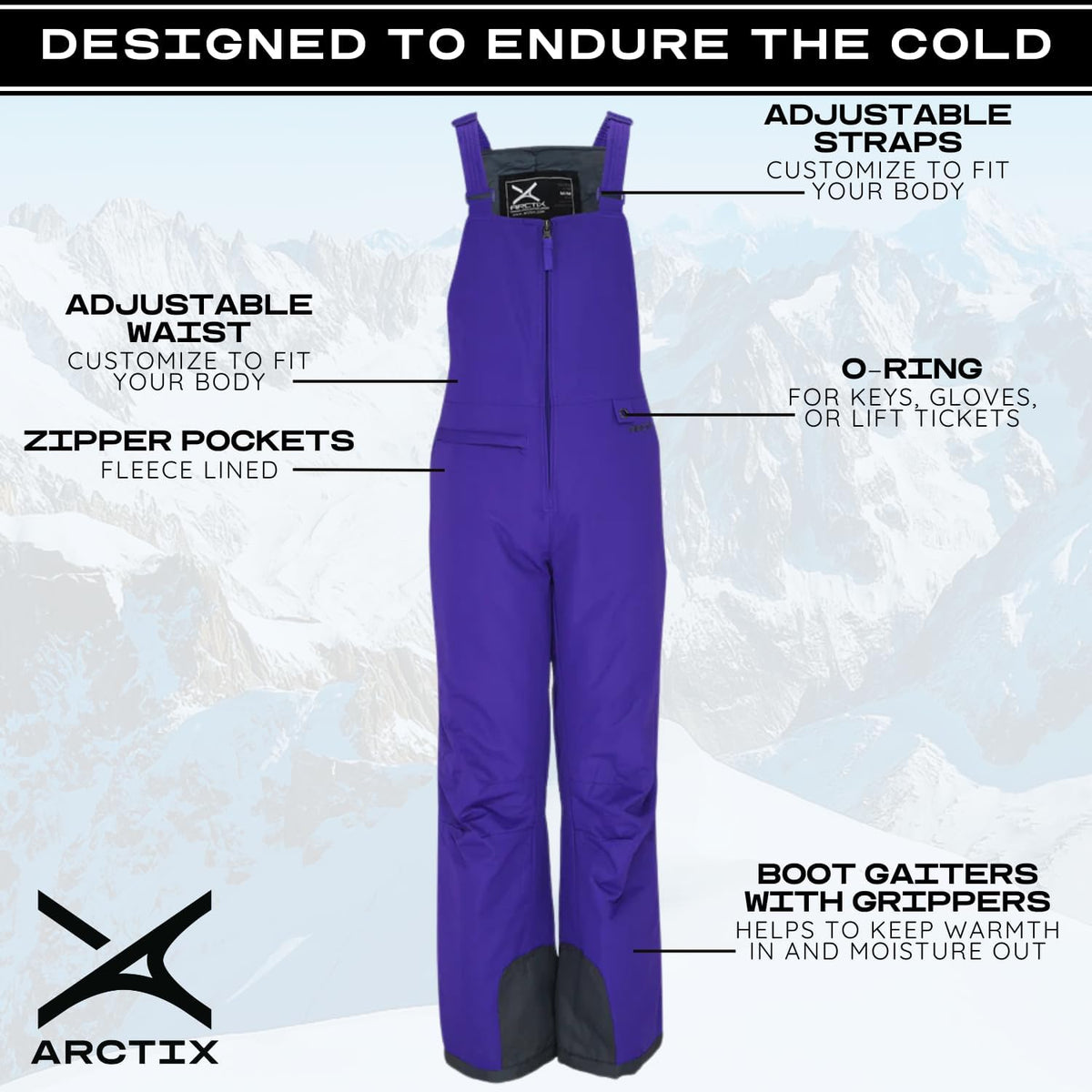 Kids Insulated Snow Bib Overalls