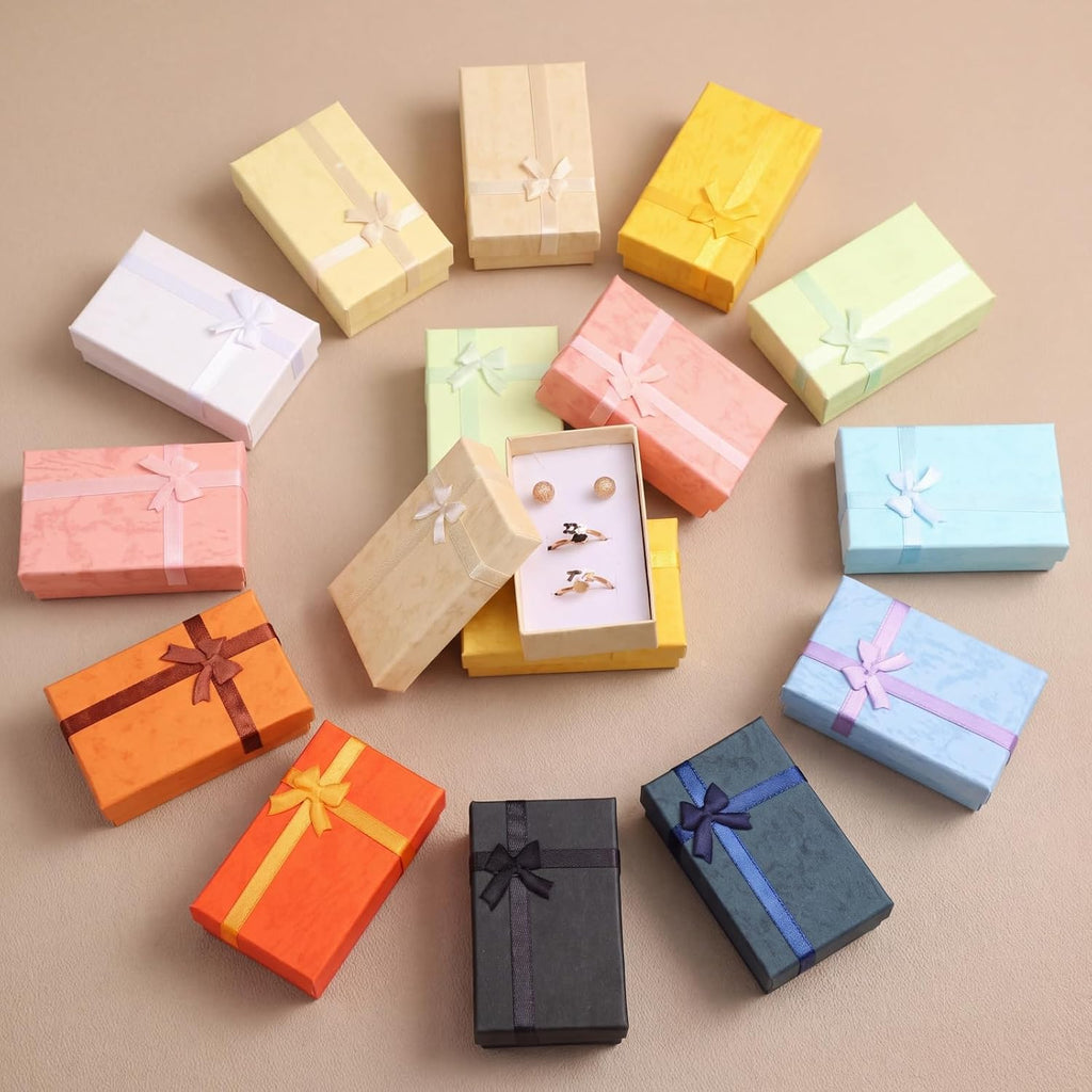 24 Pcs Jewelry Gift Boxes Set for Gift, 12 Colors, 3.2 x 2 Inches