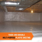 Flame Retardant Plastic Sheeting - 6 Mil - Thick Plastic Sheeting, Heavy Duty Plastic Film, Drop Cloth Vapor Barrier