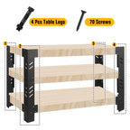Heavy Duty Metal Workbenches Leg Kit for Garage, Storage Shelving Frame Customizable Sizes for Workbench Legs Work