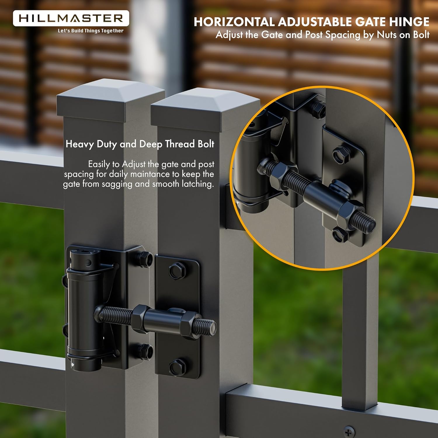 Heavy Duty Self Closing Gate Hinges for Metal/Vinyl/PVC/Wood Fence,90 Degree Narrow Wood Door Hinges with Adjustable