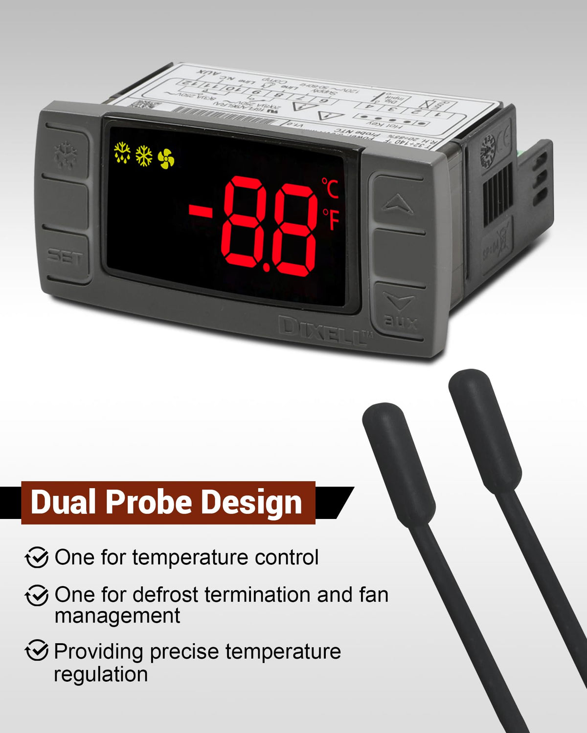 Replace Dixell XR03CX-4N0F1 Temperature Controller for 120V 50-60hz